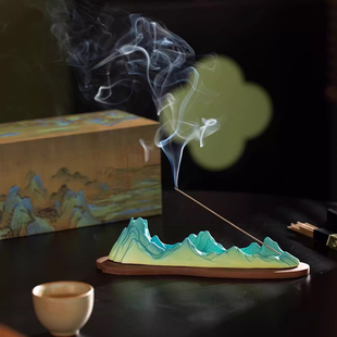 上新了故宫千里江山熏香套装香插线香倒流香摆件文创乔迁生日礼物