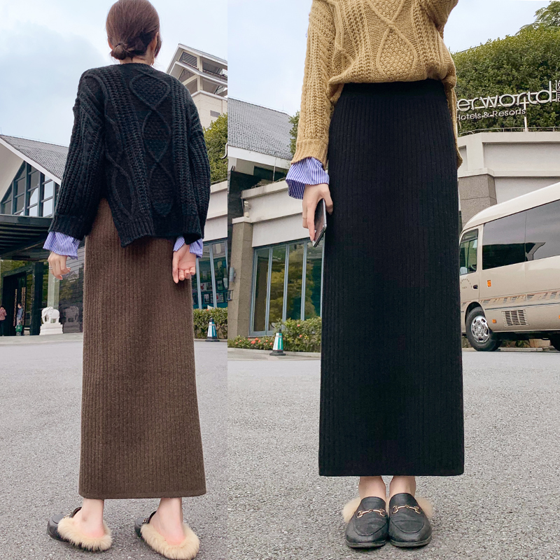 加长高个子大码加厚针织半身裙