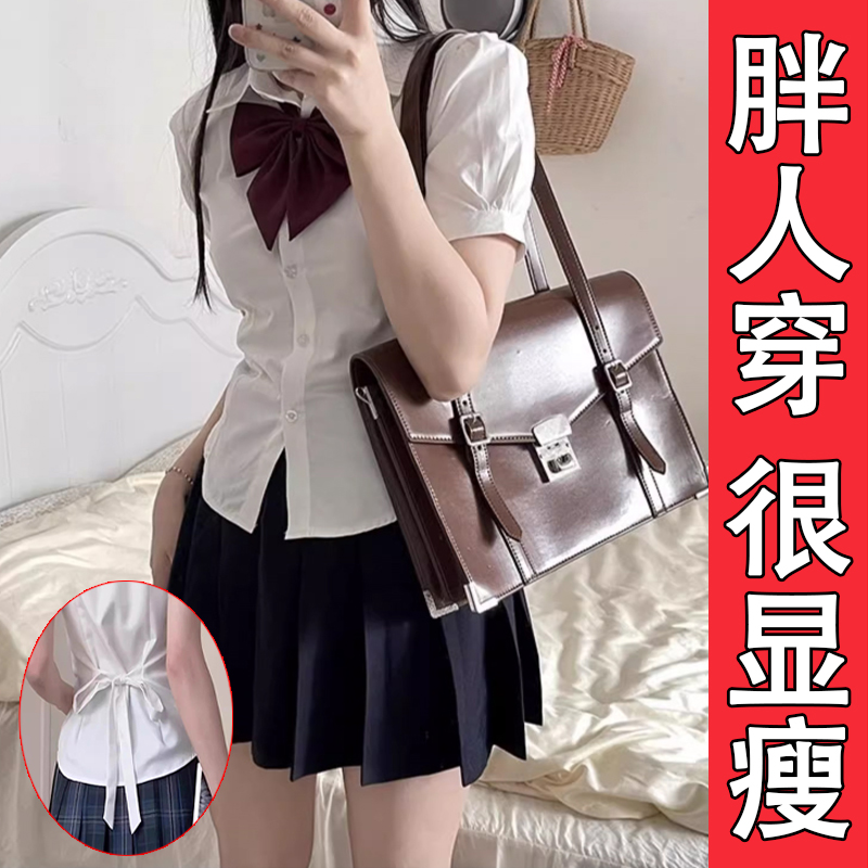 夏季学院风泡泡袖jk制服衬衫女