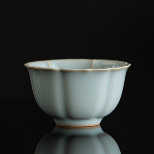 廷怀窑官方旗舰店汝窑天青色汝瓷茶杯女士个人专用开片可养品茗杯