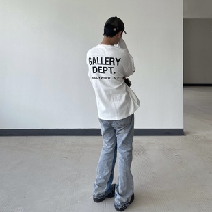GALLERY DEPT 华夫格宽松印花长袖T恤上衣潮男女