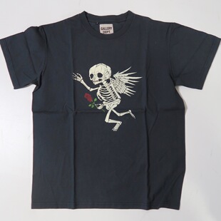 Tee复古vintage骷髅玫瑰 GALLERY DEPT Cherub T恤潮 水洗做旧短袖
