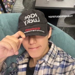 幸运字母刺绣水洗做旧复古棒球帽 vtm Lucky iGot 潮男女 22fw