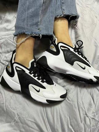 Nike耐克 Zoom 2K 厚底复古老爹鞋休闲运动跑鞋黑白熊猫女款