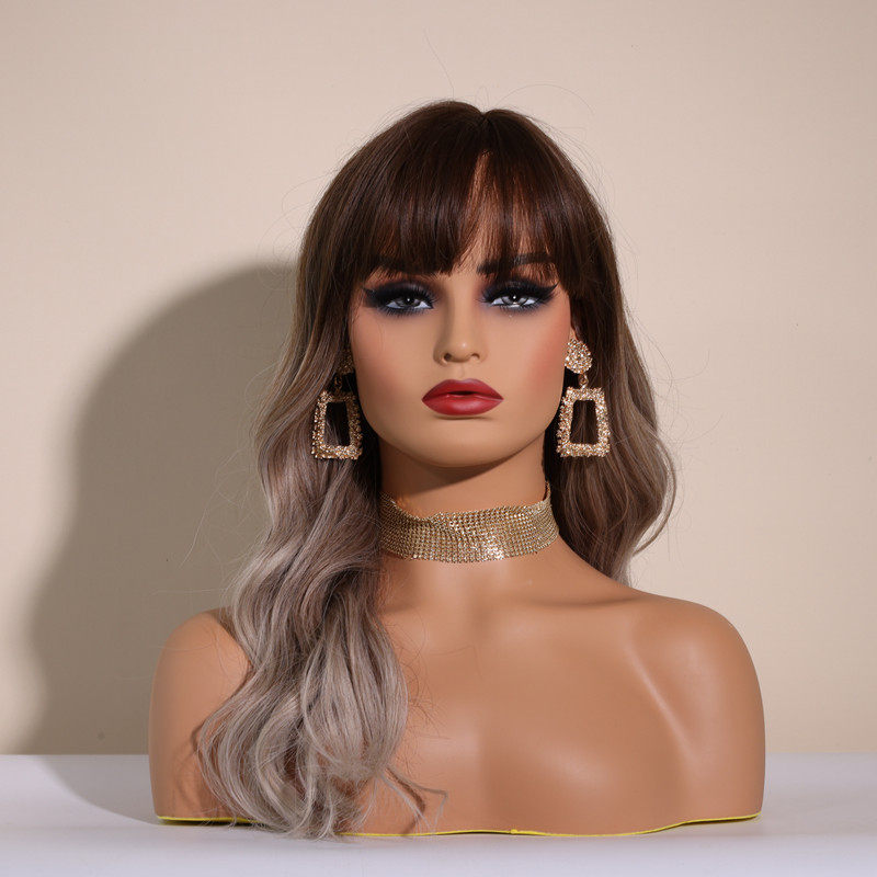 新款欧美模特头双肩女款半身假发头模拍照假人道具mannequin head