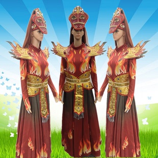 新款马年演出服高端大气订制开场舞打鼓服晚会酒吧马年头饰表演服