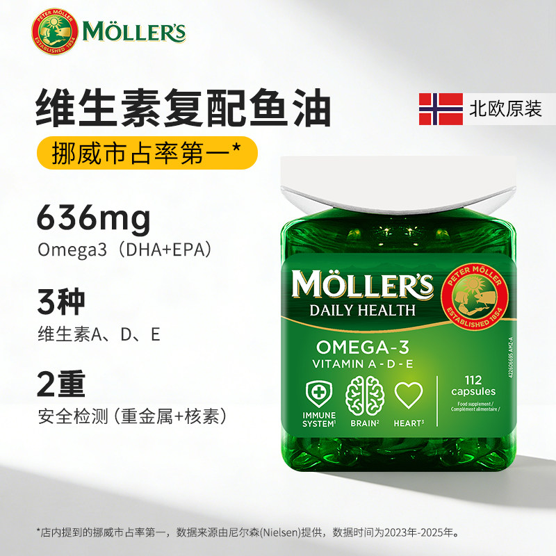 挪威Mollers沐乐思双效鱼油胶囊图片