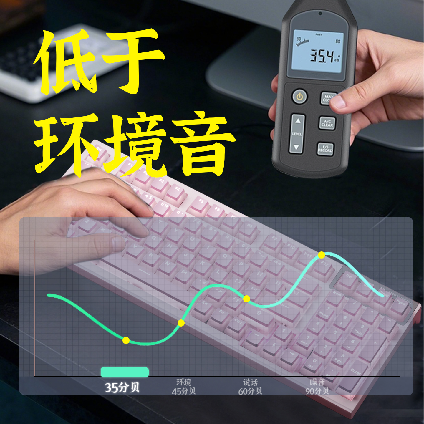 腹灵静音无线蓝牙三模机械键盘