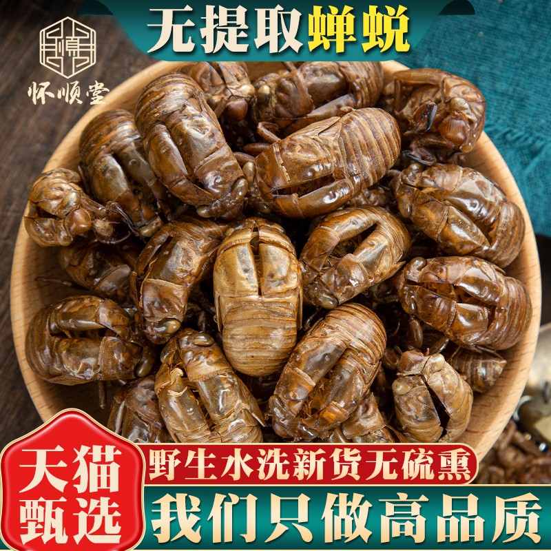 野生蝉蜕100g克蝉衣新货金蝉衣知了皮知了壳虫退蝉退壳中药材包邮
