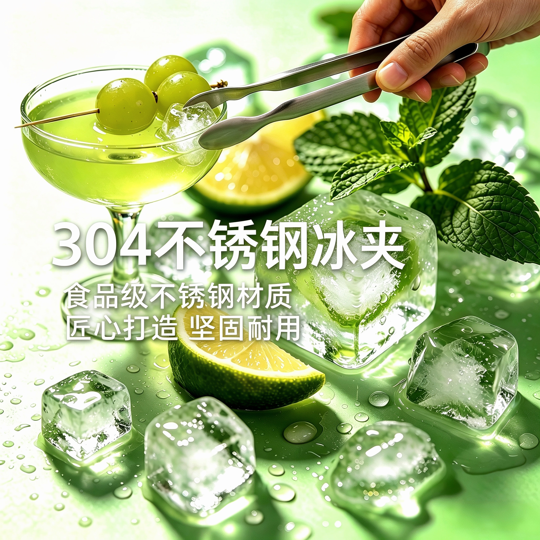 304不锈钢食品冰块夹方糖夹下午茶咖啡方糖夹小号烧烤夹冰钳镊子
