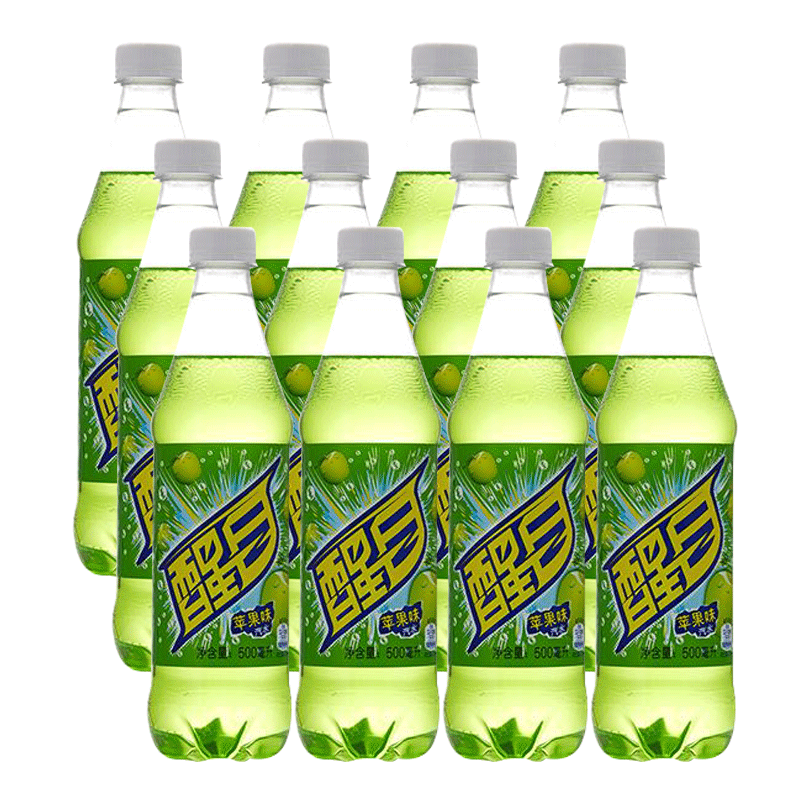 可口可乐 醒目 苹果味汽水 500ml*12瓶 碳酸饮料 果味饮料