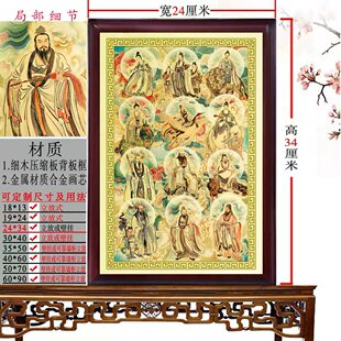 十二大罗金班黄龙太乙文殊普贤慈航惧留孙道行画像摆件十二宫星画