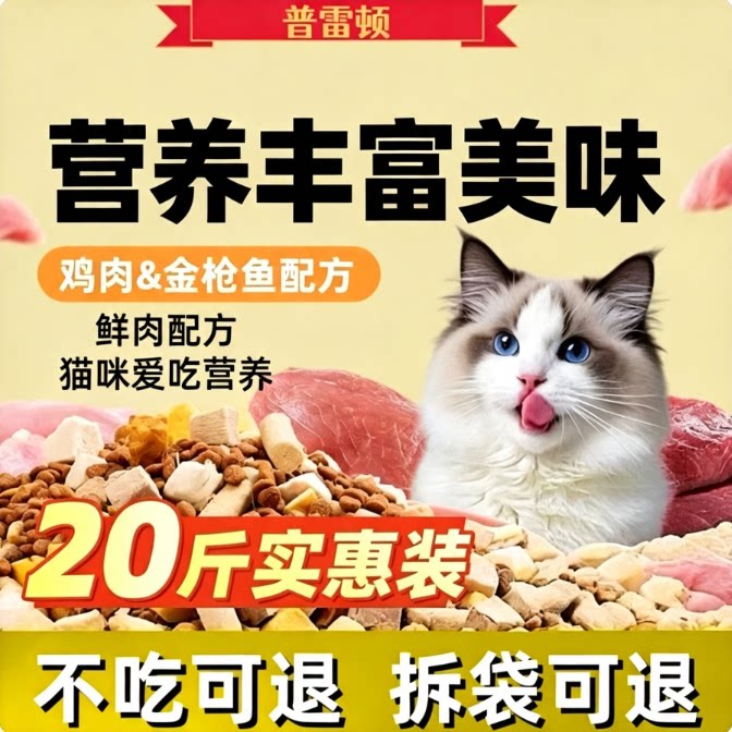猫粮大袋全价营养冻干多拼通用粮