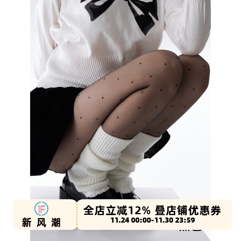 复古波点丝袜春夏防勾丝