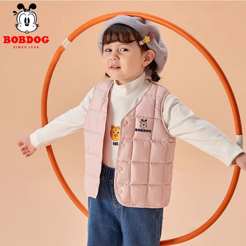 巴布豆童装儿童棉马甲羽绒宝宝秋冬新款背心男童女童马夹坎肩内胆