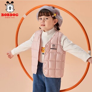 巴布豆童装儿童棉马甲羽绒宝宝秋冬新款背心男童女童马夹坎肩内胆