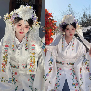 新款韩国朝鲜族刺绣婚服旅拍宫廷古装延边朝鲜族结婚礼服延吉公主