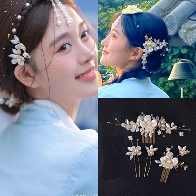 网红延吉韩服专用发夹女生珍珠