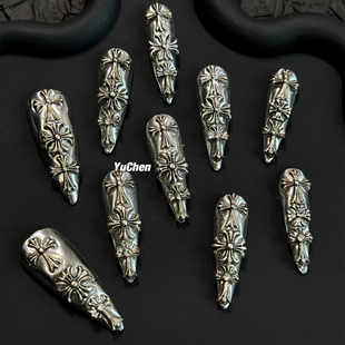 屿辰|金属姬甲 亚文化新款小众重工欧美中长款手工高级美甲穿戴甲