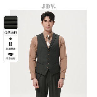 橄榄绿平驳领单排扣正装 秋冬新品 马甲坎肩WFV3001 商场同款 JDV男装