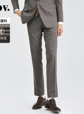 JDV奥莱旗舰店秋季折扣新品直筒条纹职场通勤潮流休闲西裤微弹裤