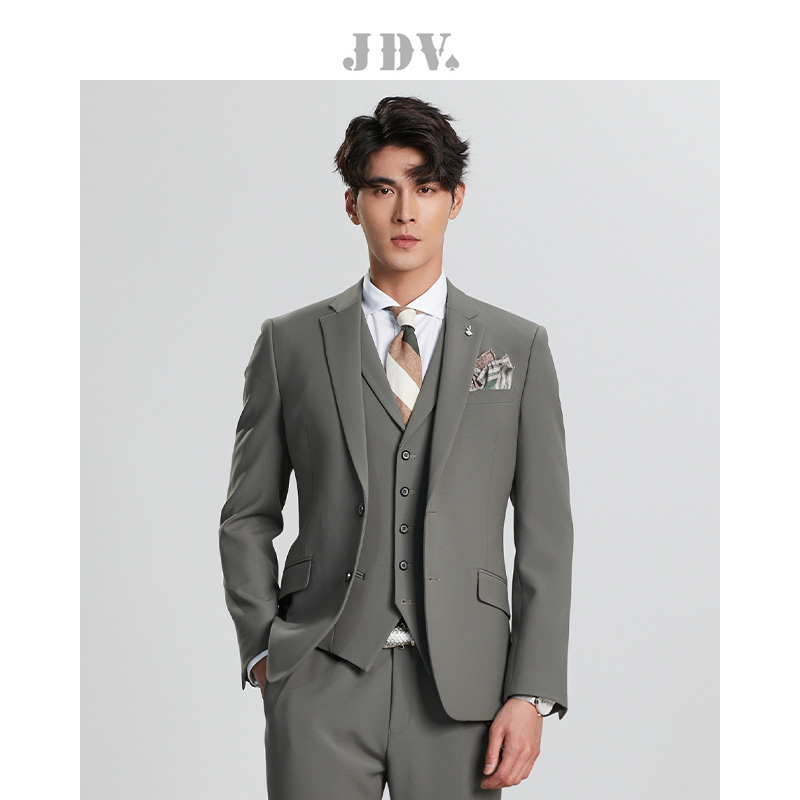 JDV男装商场同款春秋新品绿色商务通勤正装西服西装外套WMM1051