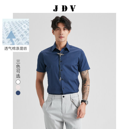 短袖短袖J.D.V方领商务休闲