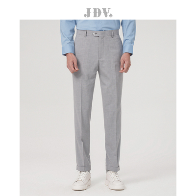 JDV春秋浅蓝直筒商务西裤