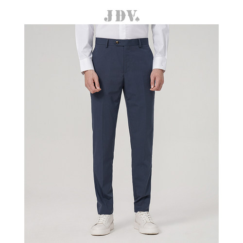 JDV藏青色直筒西裤通勤正装
