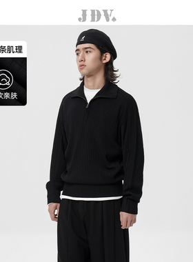 JDV奥莱旗舰店冬季折扣新品半拉链毛衣男士针织衫简约上衣WOT3475