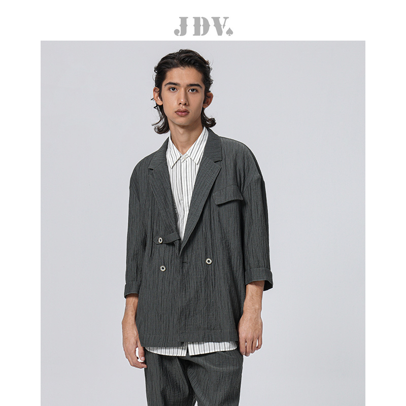 JDV绿色休闲短袖西装商场同款