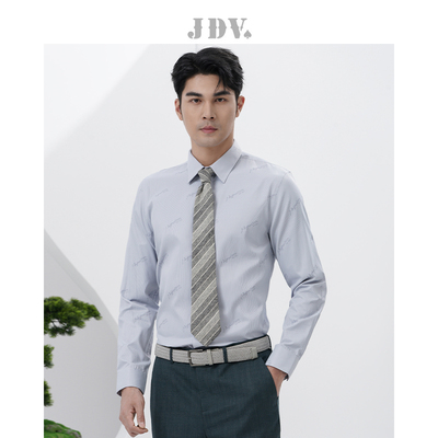 方领长袖潮jdv正装衬衫秋季