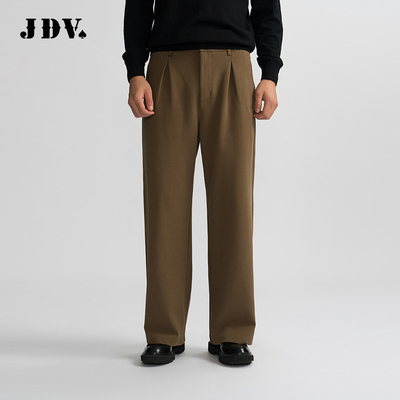 JDV卡其色棉质男士直筒休闲裤
