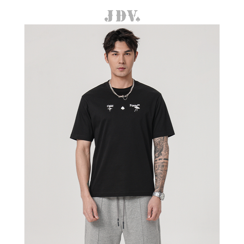 JDV黑色圆领短袖T恤商场同款