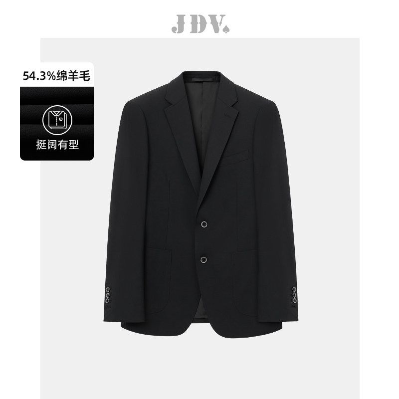 JDV奥莱旗舰店春秋折扣新品黑色正装西装单排扣西服外套WMM3033