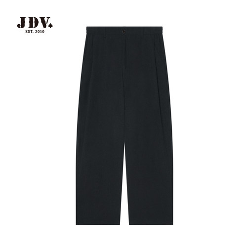 JDV男装春季黑色宽松直筒休闲裤