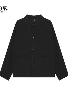 JDV商场同款宽松休闲外套春季男士时尚百搭简约黑色夹克WJK54S3