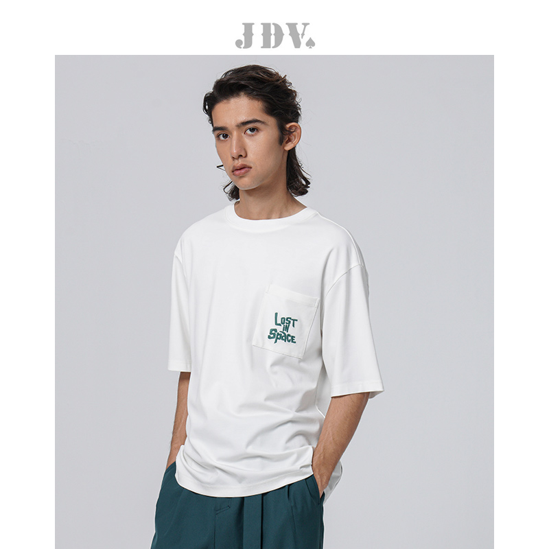 JDV白色圆领短袖T恤商场同款