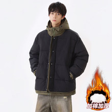 Grinch1928西西里男装阿茶与阿古亿万少年加绒加厚假两件连帽棉衣