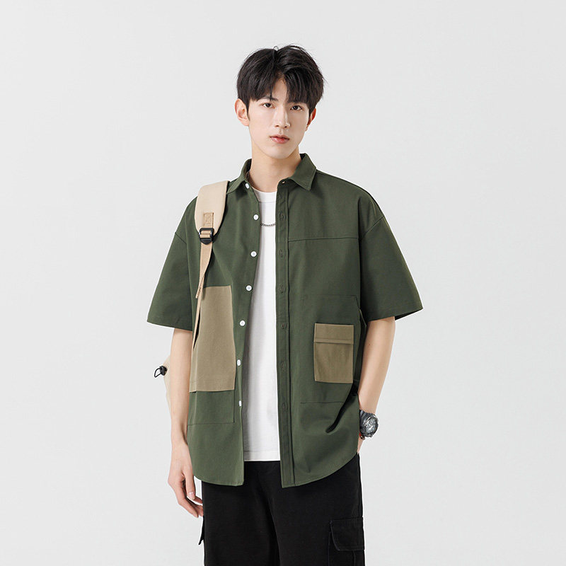 Grinch1928亿万少年nans男装悟空有货insstudios夏季工装短袖衬衫