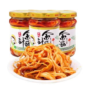 旺盛香辣红油金针菇麻辣开胃凉拌下饭菜酒菜即食小咸菜瓶罐小包装