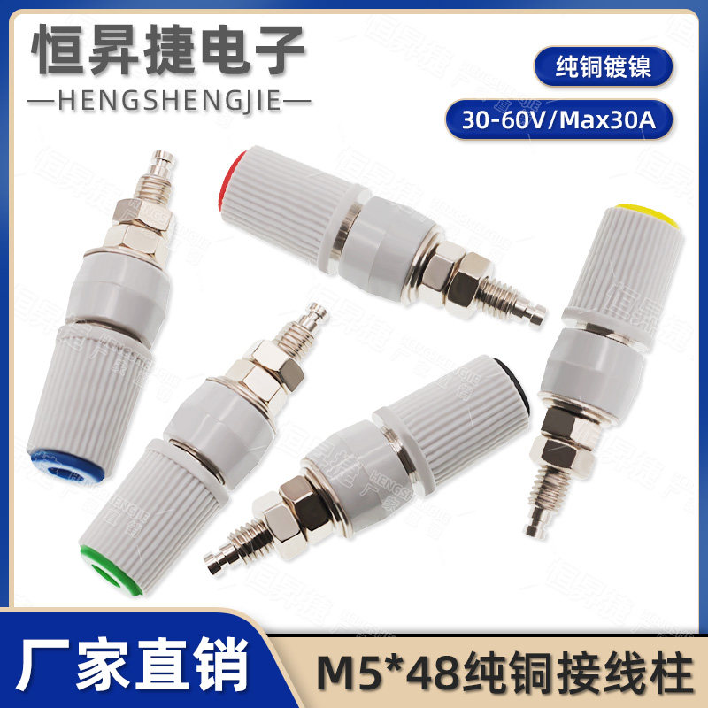 M5*48纯铜接线柱5mm接地柱30A