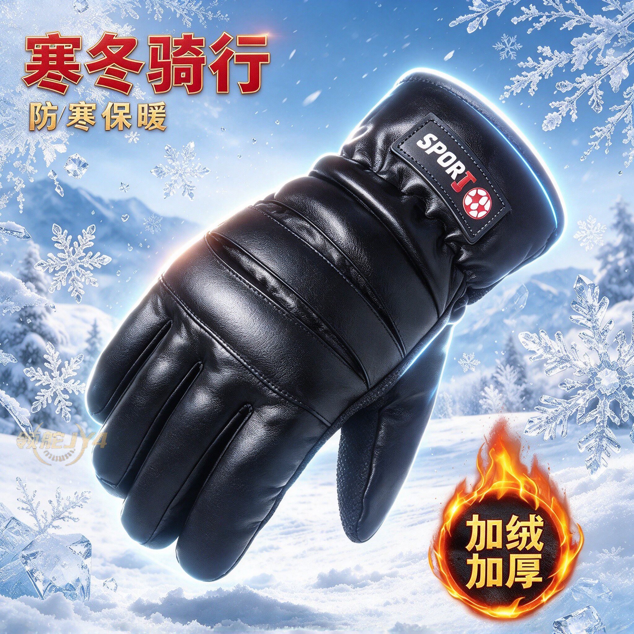 3双装冬季加绒防风触屏手套