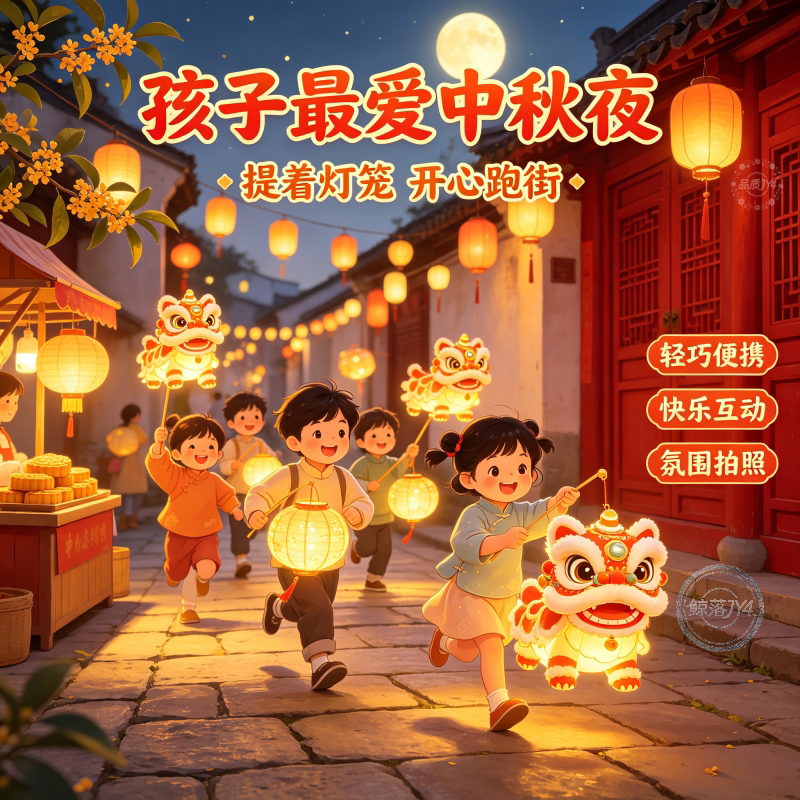 【4套】国潮醒狮灯笼DIY材料中秋