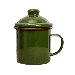 老式复古军绿色加厚款搪瓷杯为人民服务怀旧经典茶缸子漱口杯子