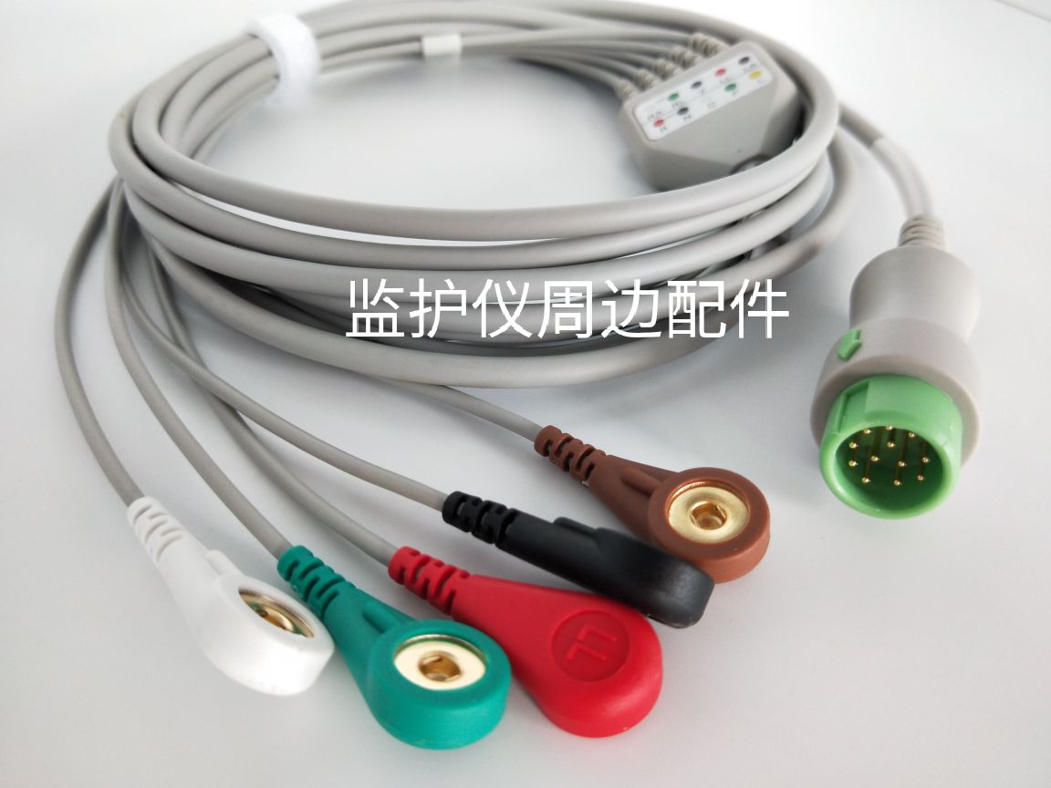 兼容迈瑞T5 T6 IPM IMEC8 10 12监护仪心电五导联线连接线电缆