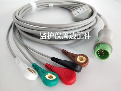 兼容迈瑞T5 T6 IPM IMEC8 10 12监护仪心电五导联线 连接线 电缆