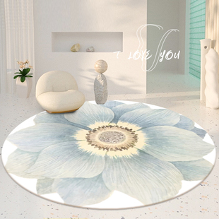 轻奢高级感客厅圆形花园地毯梳化妆台凳下书房桌椅子地垫卧室阳台