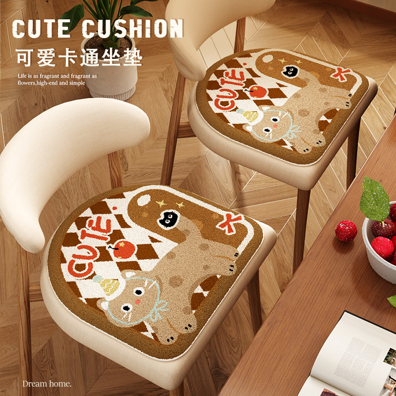 仿羊绒坐垫方形形状卡通