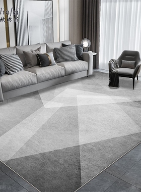 优选灰色高e级轻奢极简风现代简约大面积客厅地毯卧室沙发茶几垫
